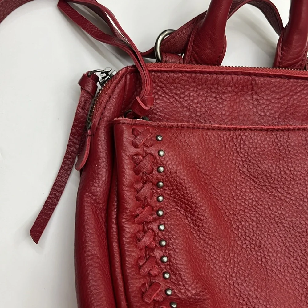 NWT The Sak Red Leather Backpack with Braided Detailing